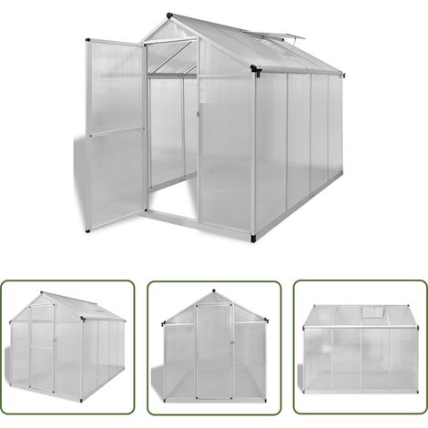 The Living Store Serre renforcée en aluminium avec cadre de base 4,6 m² - Serre De Jardin - Serre Plastique - Abri Jardin - Protection Plantes - Greenhouse (1/5)