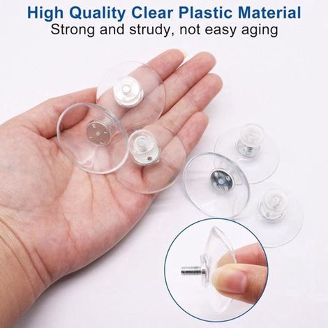 Lot de 20 ventouses filetées transparentes diamètre 50 mm pour fixation et rangement (1/5)