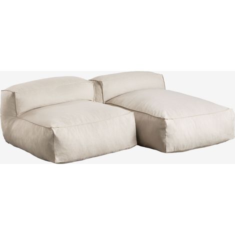 Canapé modulaire avec chaise longue 2 pièces pour jardin Dojans SKLUM Beige Semoline (1/5)