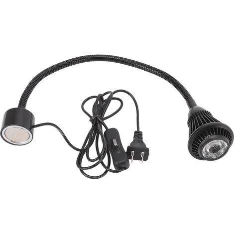 Lampe de travail LED 7W - Base magnétique, col de cygne aluminium flexible 38cm, 700lm, pour atelier CNC et réparation auto (1/5)