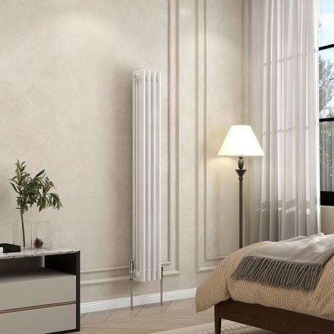 AVER-GROWTH 4 Column Traditional Cast Iron Style Radiator White 1500x200mm (1/5)