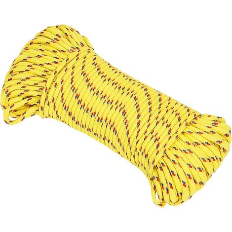 Corde de bateau, Corde de Chanvre, pour la Décoration, le Bricolage, le Jardinage Jaune 5 mm 500 m Polypropylène OIB6864E (1/5)