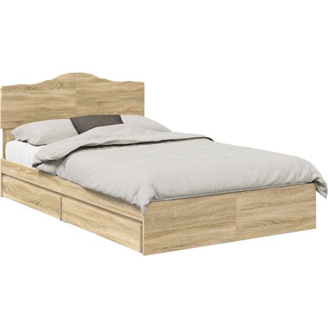 Letto con Contenitore con testiera Rovere Sonoma 120 x 200 cm vidaXL
