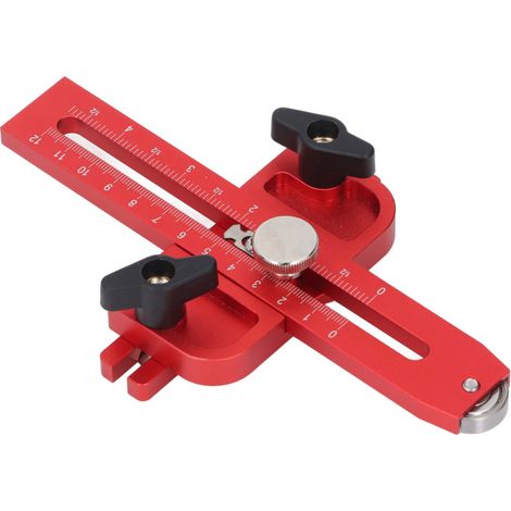Gabarit pour scie circulaire avec rouleau et double échelle pour le travail du bois, idéal pour les rainures en T de 3/4 x 3/8 et 3/8 x 1/4 pouce. (1/5)