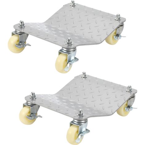 SWANEW Carrelli per la movimentazione delle auto, portata 500 kg (ciascuno), ausilio per le manovre con rotazione bloccabile a 360° per auto, camion e motociclette - 2 pezzi (1/5)