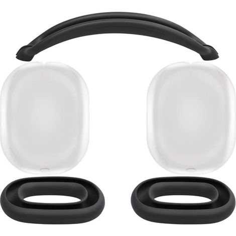 Kit de protection pour AirPods Max : arceau, coque en TPU et coussinets en silicone. Accessoires résistants à la transpiration, faciles à laver et anti-rayures. (1/4)