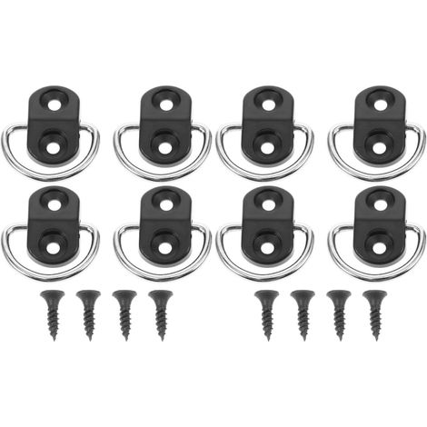 Lot de 8 anneaux d'arrimage pour coffre de voiture, de fixation pour filet de chargement, ancrages d'arrimage pour remorque, installation facile, matériau durable, multicolore, 3,5 x 3 (1/5)