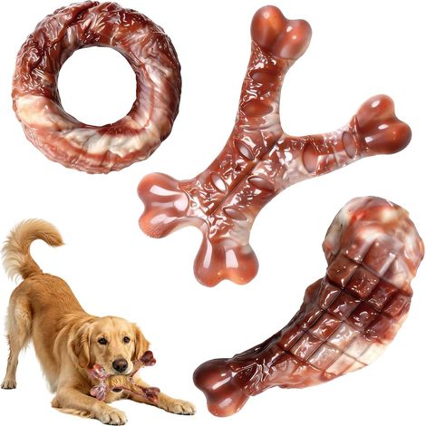 Jouet à Mâcher pour Chien – 3 Pièces Jouets Indestructibles en Nylon (1/5)