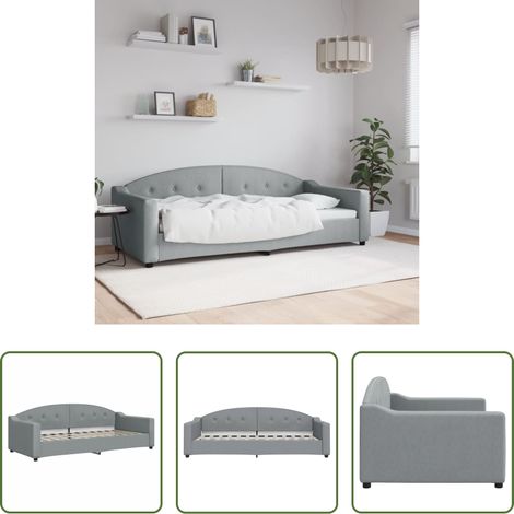 Sofa - Tagesbett Hellgrau 90x200 cm Stoff (1/5)