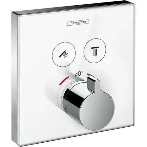 Hansgrohe ShowerSelect Glass Set de finition en verre pour mitigeur thermostatique encastré avec 2 fonctions, 15738400 (1/5)