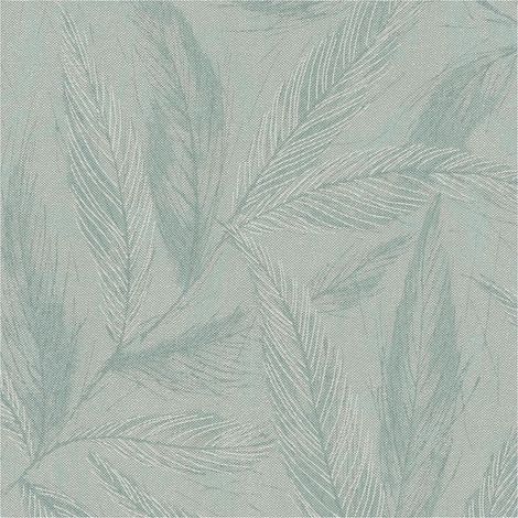 Papel pintado naturaleza Profhome 790965 papel pintado no tejido ligeramente texturado con ornamentos florales y acentos metálicos turquesa turquesa-menta plata verde luminoso 5,33 m2