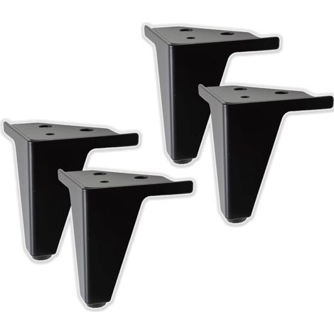 Set di 4 gambe per mobili e divani nere - Gambe in metallo - Gambe dal design elegante per sedie e armadi - Altezza 1001008120 mm (1/4)