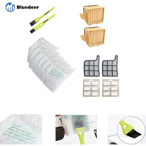 Kit Sac Aspirateur Compatible Vorwerk Kobold VK135/VK136 - 6 Sacs + 2 Filtres + 12 Parfums - Bluedeer (1/4)