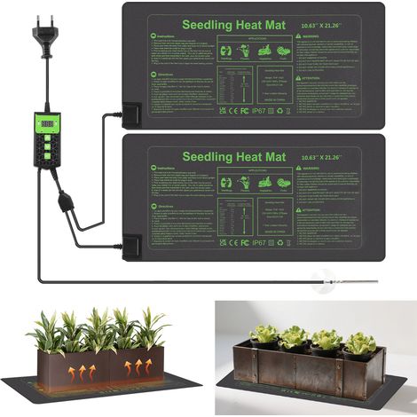 Jopassy Tappetino riscaldante per piante impermeabile Serra di germinazione Accelera la germinazione dei semi 55x27cm 27W 2 pezzo (1/5)
