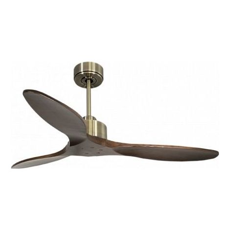 Modulo Slim de Klassfan - Ventilateur de plafond et destratificateur moteur DC laiton et pales bois sombre 25 à 40 m² (1/5)