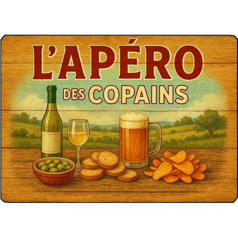 Planche à découper lapéro des copains 28,5 x 20 cm