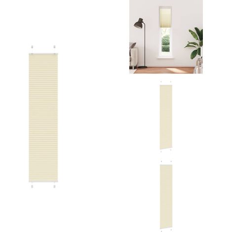 Store plissé crème 45x200 cm largeur du tissu 44,4 cm polyester - Store Plissé - Stores Plissés - Store Plissé De Fenêtre - Plisse Aveugle (1/5)