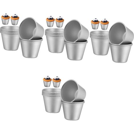 32 Pièces Moule À Gâteau Moules Pour La Cuisson De Tasses À Pudding Moules À Pudding Moule À Gâteau Tasses À Cupcakes Fournitures De Gâteau Moule À Moules À Muffins De,7.30X6.00X4.20CMx4pcs Argentx4pc (1/5)