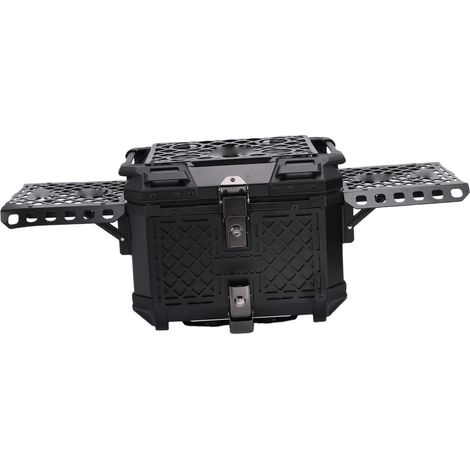 Top Case Tail Box, Bagage Rigide Pliable de 45 L avec Serrure, Coussinet Arrière et Plaque de Montage, Ajustement Universel pour la Plupart des Motos (1/5)
