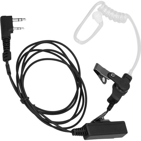 Écouteur K-Head pour talkie-walkie Baofeng, tube acoustique transparent, bouton PTT et réduction du bruit