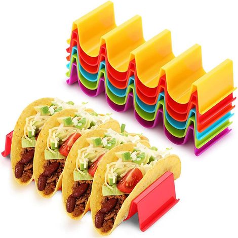1 Support à tacos en acier inoxydable rouge accessoire cuisine stable