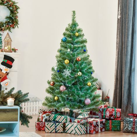 Árbol de Navidad Artificial de 150 cm con 416 Ramas Decoración Navideña para Interior Fiestas Ø75x150 cm Verde (1/5)