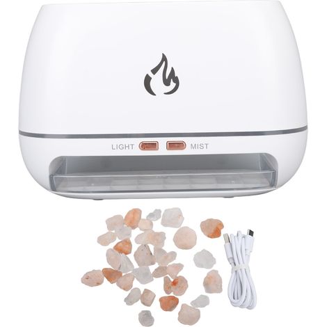 7-farbiger weißer Flammendiffusor, geräuschloser Betrieb, 200 ml, 6 W, Flammennebel-Sprühgerät für Büro, Schlafzimmer, Zuhause (1/5)