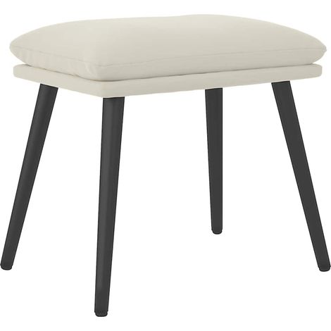 Fußhocker Cremeweiß 45x29,5x35 cm Samt vidaXL