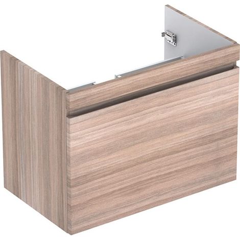Mueble bajo lavabo para mueble Geberit Renova Plan, con un cajón y un cajón inglés: Ancho 78,8cm, Alto 58,5cm, Fondo 47,3cm, Olmo / Lámina decorativa estructurada