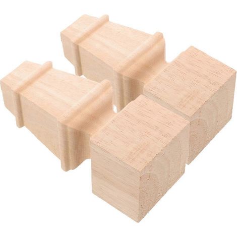 Ensemble de 2 pieds de table en bois de rechange pour chaises et tables (1/5)