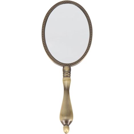 Miroir à main rétro avec poignée - Petit miroir à main avec poignée - Miroir de maquillage portable pour la maison et les voyages - Compact pour le maquillage - Cadeau pour femme et fille (1/5)