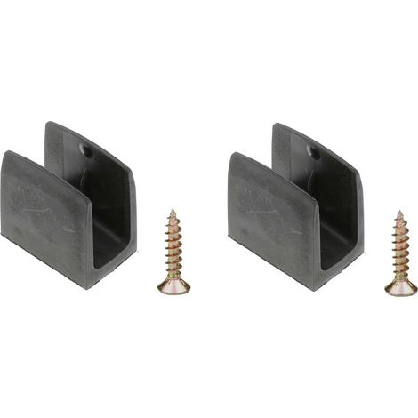 2x Clip bloqueur de manivelle volet Roulant noir Support Guide Manette Plastique 15mm - 18mm Universel fenêtre Mur à Visser (1/5)