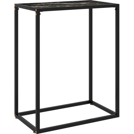 Mesa consola vidrio templado negro 60x35x75 cm vidaXL