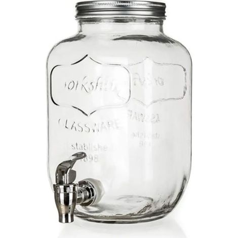 Récipient en verre avec robinet et couvercle, idéal pour les limonades, les jus de fruits et les pique-niques, Brisa 4L (1/5)