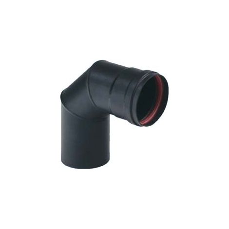 GOMITO A 90  ° PER STUFE A PELLET NERO OPACO ALA PELLET AETERNUM   EE ¸ mm.80    ALA