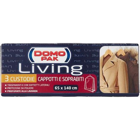 Custodia cappotti soprabiti domo pack impermeabile trasparente 3 pezzi (1/3)
