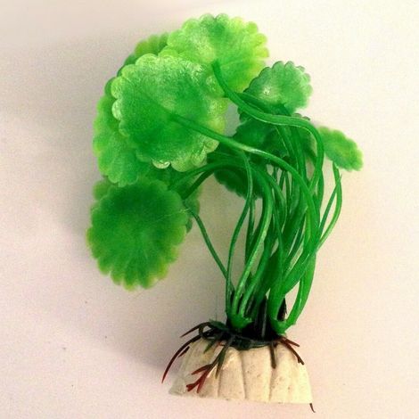 TrAdE Shop Traesio - Pianta 9 Cm Piantina Artificiale Per Acquario Piante Finte Plastica Color Verde -