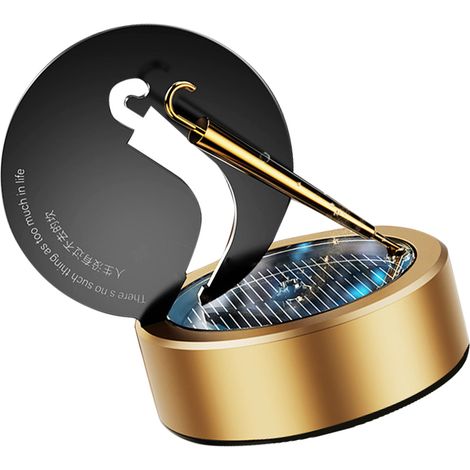 Diffuseur d'arômes solaire rotatif pour voiture, petit format, à entraînement solaire, idéal pour la décoration et les cadeaux. Parfum Champagne Gold (saveur citron). Contient 1 pastille d'aromathérap (1/5)