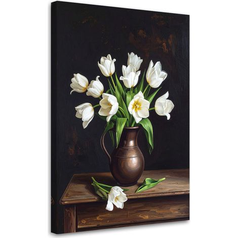 Stampe su Tela, Natura morta con tulipani bianchi, 70x100 (1/5)