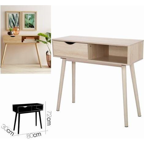 DK HOME MUEBLE CONSOLA FLIP CON CAJON 80 x 30 x H 72 cm (1/4)