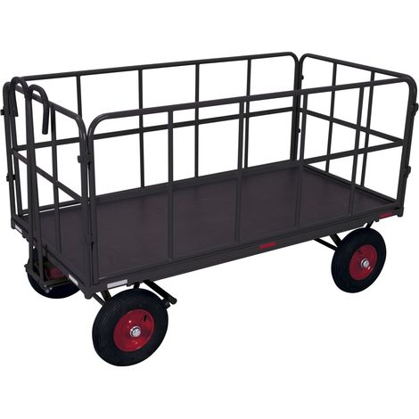 Cordes Handpritschenwagen mit 4 Rohrgitterwänden RAL 7016 (1/3)