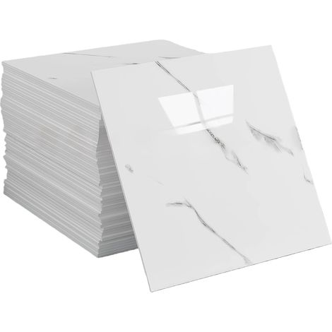 lot de 24 Pièces Credence Adhesive pour Cuisine Stickers Adhésive Carrelage Blanc Imperméables Carrelage Carreaux Adhésif Mural Papier Adhesif en Vinyle 3d Brique (Blanc) (1/5)