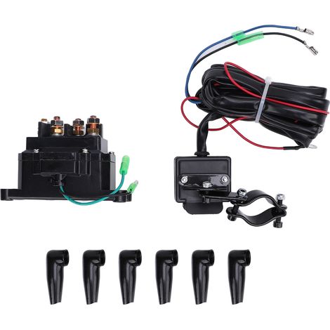 Ortviai Relais de Treuil 12 V 250 A avec Interrupteur Pouce pour Treuils 5000-7000 lbs – Kit Complet Sécurisé