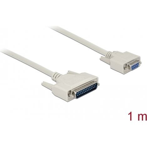 Delock Cable serie D-Sub 25 macho a D-Sub 9 hembra 1 m