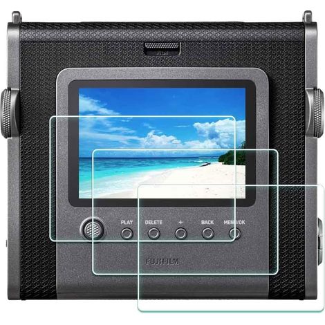Protector de pantalla para Fujifilm Instax Wide EVO Fuji Instant, cristal templado de 0,3 mm, dureza 9H, antiarañazos y antiburbujas - Paquete de 3