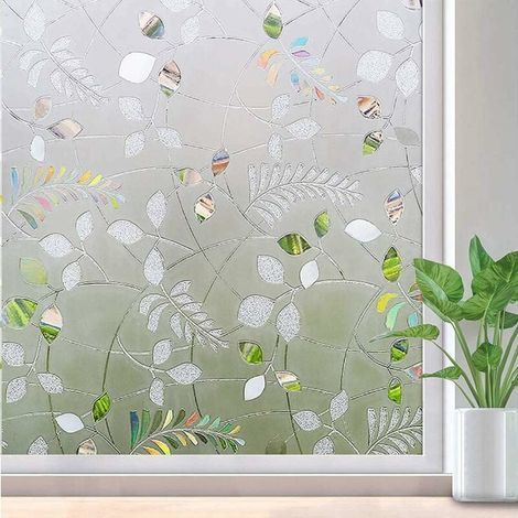 Film occultant pour fenêtre 45 x 100 cm – Effet verre mat – Protection UV 96% – Film électrostatique réutilisable (1/5)