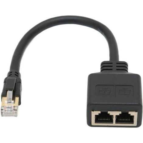 RJ45 Splitter Adapter, 1 to 2 RJ45 Network Port Ethernet Adapter Splitter, CAT8 Network Cable Splitter Adapter for Home Office, (1/5)