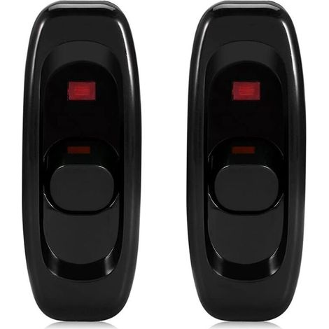(Noir) 2pcs Interrupteur Lampe de Chevet Interrupteur avec Voyant Lnline Interrupteur pour Petit Appareil ou Lampe (1/4)