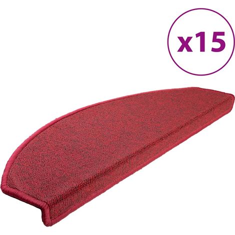 Maison Exclusive - Tappetini per scale 15 pz 65x24x4 cm Rossi Semicircolari Grandi (1/5)