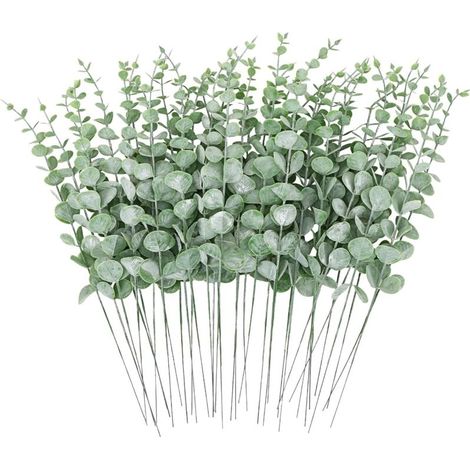 Set of 36 decorative eucalyptus stems, 38 cm long, artificial eucalyptus leaves, for wedding centerpieces, floral arrangements